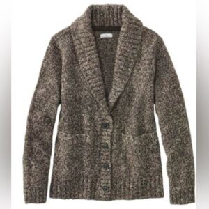 L.L. Bean Signature Open Sweater Cardigan in Beige/ Taupe- NWOT
